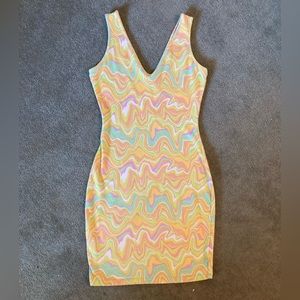 Psychedelic Print Mini Dress